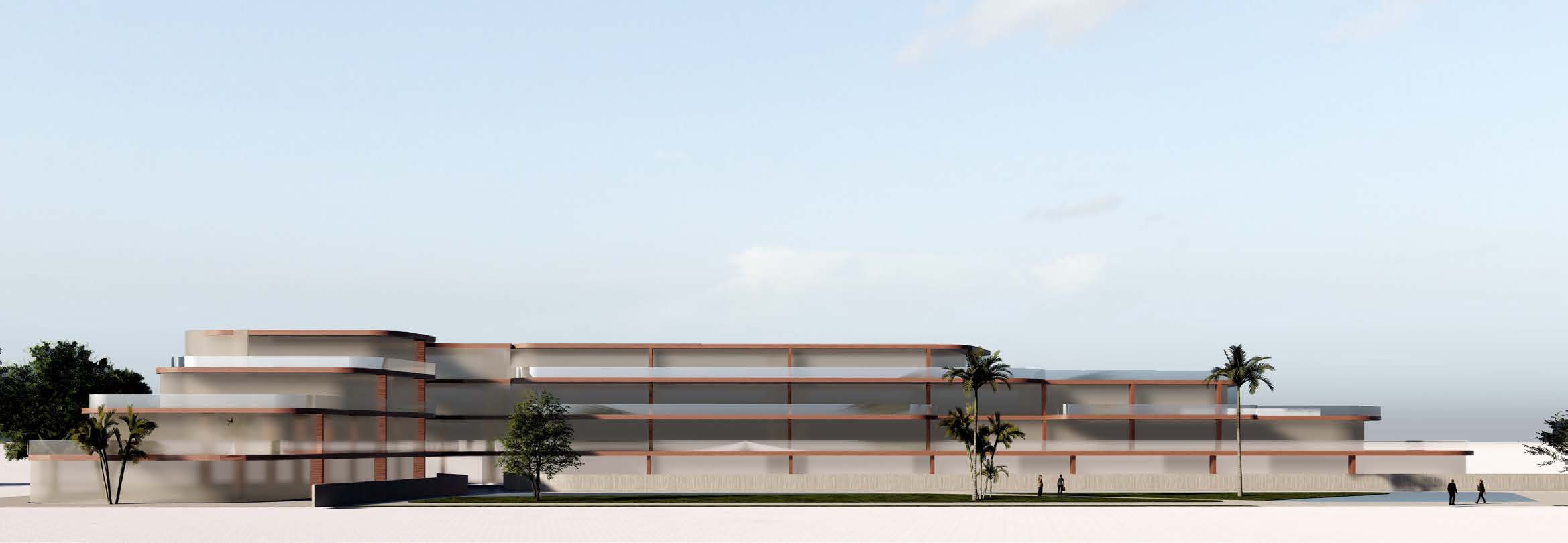 Alzado arquitectónico del residencial de lujo en Puerto Banús