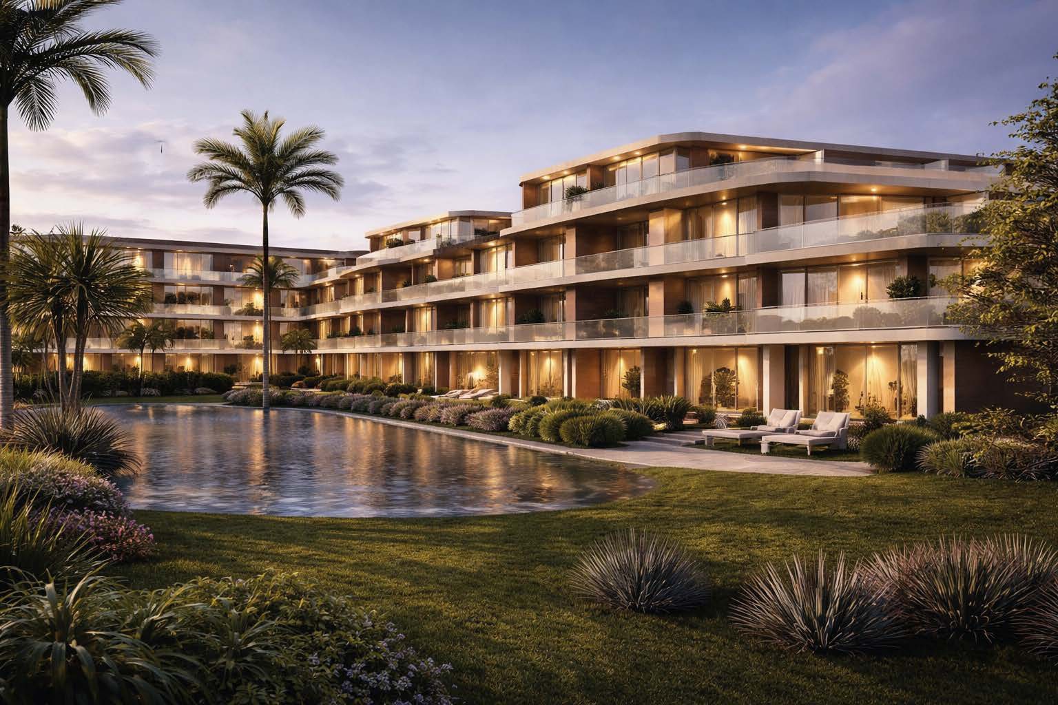 Atardecer en el residencial de lujo proyectado junto a Puerto Banús, Marbella